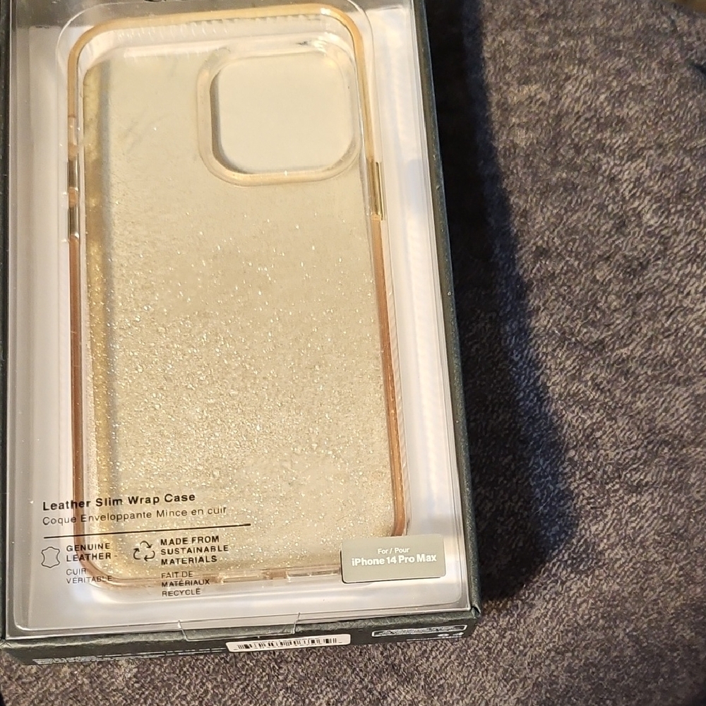 iPhone 14 Pro Max Leather Slim Wrap Case - Gold